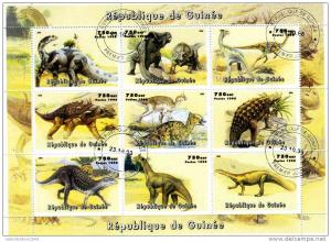 Guinea 1998 DINOSAURS Sheet (9) Perforated Fine Used VF