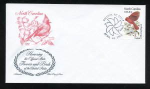 US 1985 North Carolina Cardinal American Dogwood UA Artmaster cachet FDC 