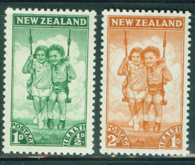 New Zealand Scott B20-21 1942 Children at play set MNH** 