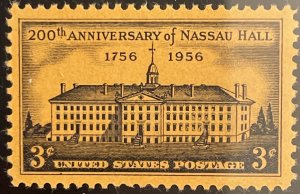 Scott #1083 1956 3¢ Nassau Hall MNH VF