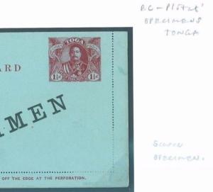 W569 TONGA Post. Stat. Specimen/Unused {samwells-covers}