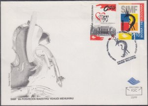 BOSNIA Sc # 351-2 FDC of 2  for MUSIC FESTIVAL with NAME YEHUDI MENUHIN LISTED