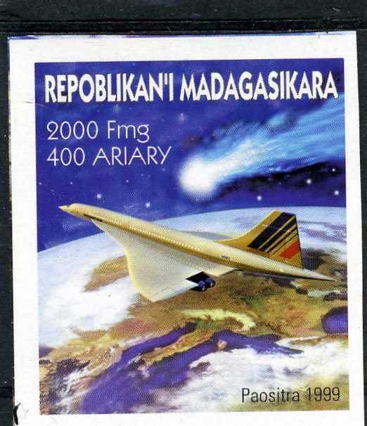 Malagasy 1999 CONCORDE HALLEY'S COMET 1 value Imperforated Mint (NH)