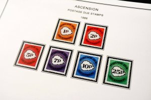 COLOR PRINTED ASCENSION ISLAND 1922-1999 STAMP ALBUM PAGES (104 illustr. pages)