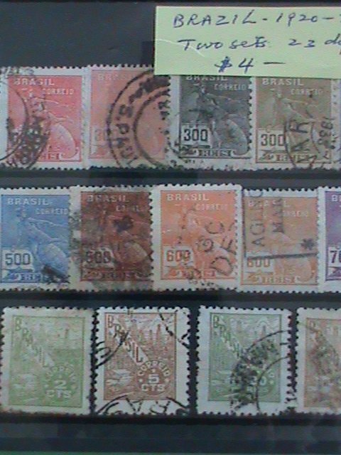 ​BRAZIL STAMPS:1920-22-100 YEARS OLD 22 DIFFERENT OLDIE BRAZIL USED STAMPS