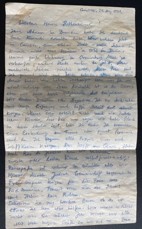 1940 Gorlitz Germnay Dual Censored Cover To Santos Brazil Israel Kleemaron