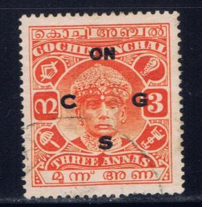 India-Cochin O49 Used 1937 overprint issue 