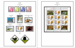 COLOR PRINTED SPAIN 2000-2010 STAMP ALBUM PAGES (146 illustrated pages)