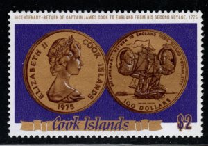 Cook Islands Scott 433 MH* Gold Commemorative coin on stamp