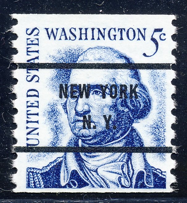 New York NY, 1304-71 Bureau Precancel, 5¢ coil Washington