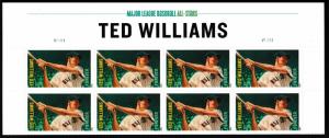 US 4694 Major League Baseball Ted Williams forever header block 8 MNH 2012 