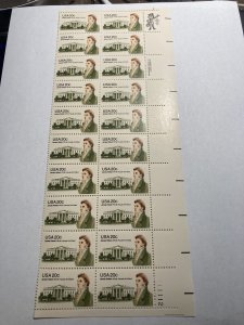 Scott 1936 Hoban 20c From a RL sheet 2 columns 20 stamps M NH OG ach