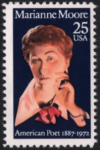 SC#2449 25¢ Literary Arts: Marianne Moore Single (1990) MNH