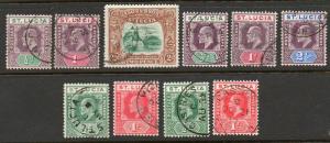 St Lucia #43//65 10 Different Used cv$9.50 C10