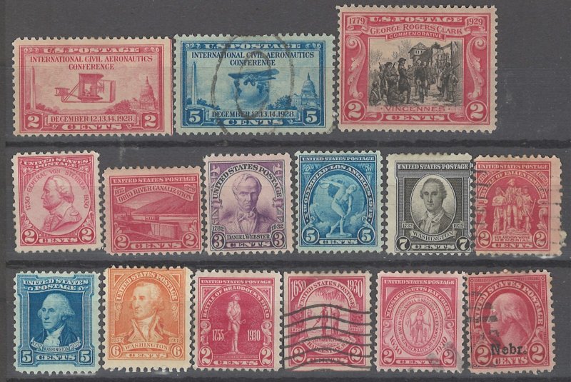 COLLECTION LOT OF # 1934 UNITED STATES 15 MH/USED STAMPS 1928+