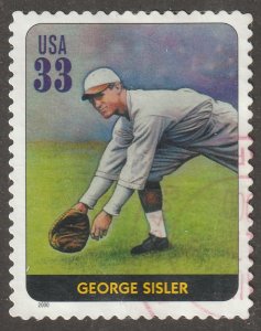 USA, stamp, Scott#3408e,  used, hinged,  baseball,