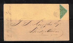 Nova Scotia #4a Very Fine Used Bisect On Cover To Bridgetown *With Certificate*