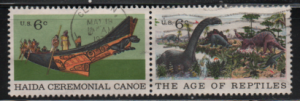 Dinosaurs and Haida Canoe # 1389 and 1390 pair.