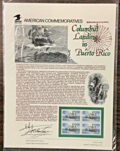 Commemorative Panel #429 Columbus Landing in Puerto Rico #2805 29 c 1993