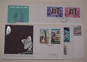 ASCENSION 8 DIFF. FDC 1971-1976  CACHET UNADDRESSED/ADDRESSED