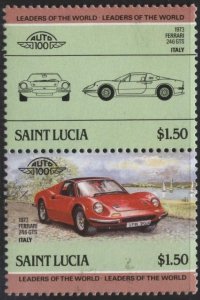 Saint Lucia 742 (mnh) $1.50 classic cars: 1973 Ferrari (1985)