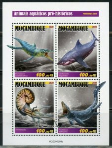 MOZAMBIQUE 2020 AQUATIC PREHISTORIC ANIMALS SHEET MINT NEVER HINGED