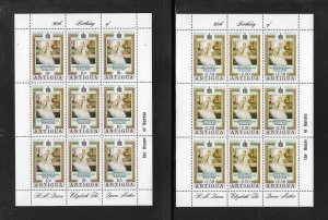 Antigua Stamps: 1980 Queen Mother Birthday; #584-585; Mini Sheets/9 (2); MNH