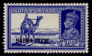 INDIAN STATES - Nabha GVI SG84, 3a 6p bright blue, M MINT.