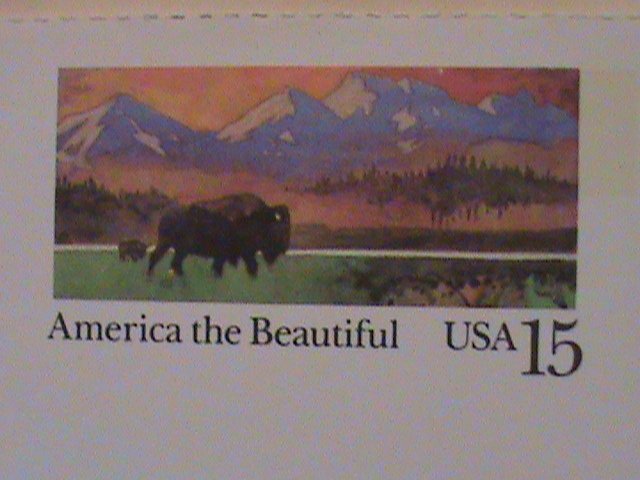 ​UNITED STATES-1984  AMERICA THE BEAUTIFUL-BUFFLO MNH POST CARD-VERY FINE