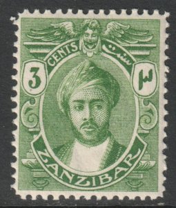 Zanzibar Scott 121 - SG247, 1913 Sultan 3c MH*