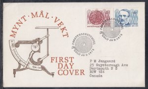 Norway Scott 654-5 FDC - Monetary Convention, Centennial