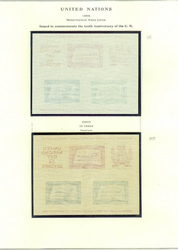 EDW1949SELL : UNITED NATIONS 1955 Scott #38. 1st & 2nd Printing. VF, MNH + FDCs.