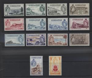 Gibraltar. - Scott 132 to 145 - 1953 - Definitive Set MNH - CV $195.00.