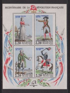 France   #2162  MNH 1989   sheet revolution bicentennial