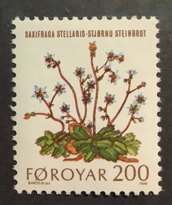 Faroe Islands 1980 Scott 51 MNH - 200o,  Flowers,  Saxifraga stellaris