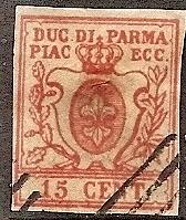 Parma 11 Used 1857 40c blue Crown CV $550.00