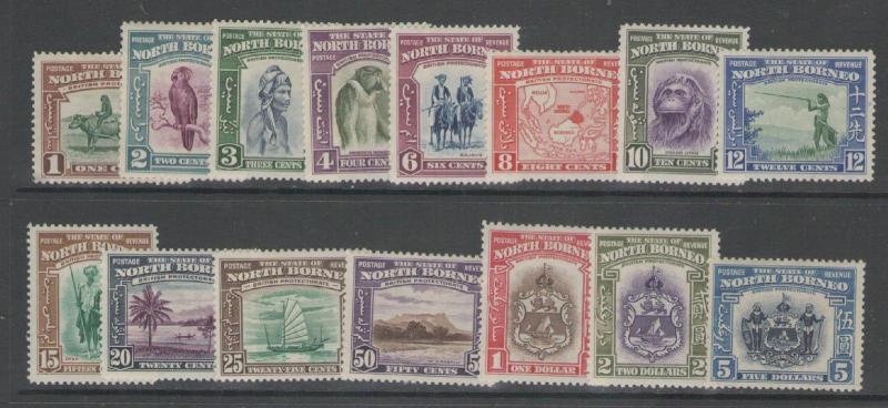 NORTH BORNEO SG303/17 1939 DEFINITIVE SET MTD MINT