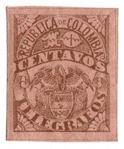 (I.B) Colombia Telegraphs : 10c Brown on Buff (1901)