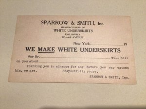 New York 1920 Sparrow & Smith White Underskirts  postal card Ref 66836