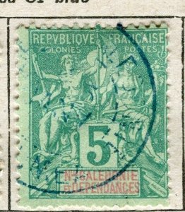 FRENCH COLONIES; 1892 NEW CALEDONIA Tablet type fine used 5c. value