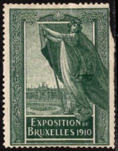 1910 Belgium Poster Stamp Brussels International Exhibition Unused