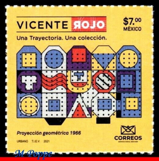 21-08 MEXICO 2021 TRIBUTE TO VICENTE ROJO, GRAPHIC DESIGN, PLASTIC ARTS, MNH