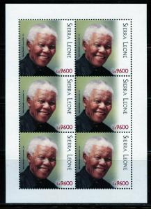 SIERRA LEONE 2018 NELSON MANDELA  SHEET  MINT NH