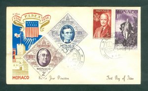 Monaco. 1956. FD Cover Used. F.I.P.E.X 1956. US, Presidents.