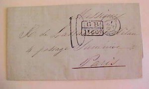 BRAZIL RIO DE JANIERO 1866 BOX GB IF60 CALAIS PARIS  SCARCE 10 RATE WITH LETTER