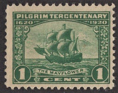 US 548 MNH VF 1 Cent Pilgrim Tercentenary Mayflower