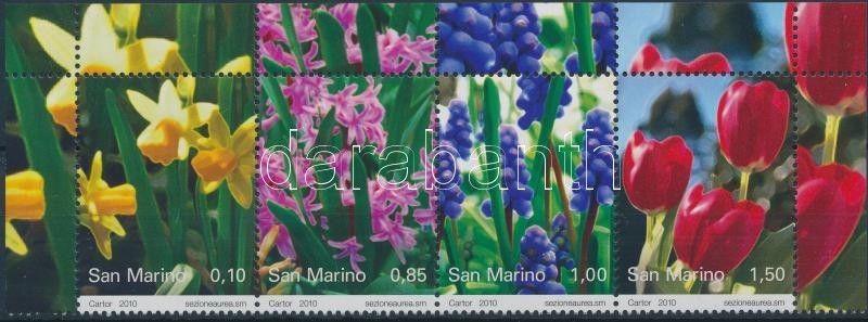 San Marino stamp Flowers corner stripe of 4 MNH 2010 Mi 2425-2428 WS171545