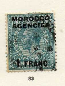 Morocco Agencies 1920s-30s Early Issue Fine Used 1F. Optd Surcharged NW-169082