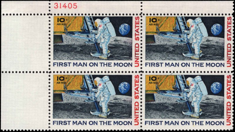 US #C76 10¢ MOON LANDING MNH UL PLATE BLOCK #31405 DURLAND $1.25