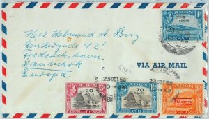 90555 -  ADEN - POSTAL HISTORY -   AIRMAIL COVER  to DENMARK ! 1955